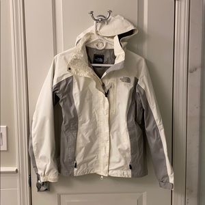 The North Face rain jacket white/gray